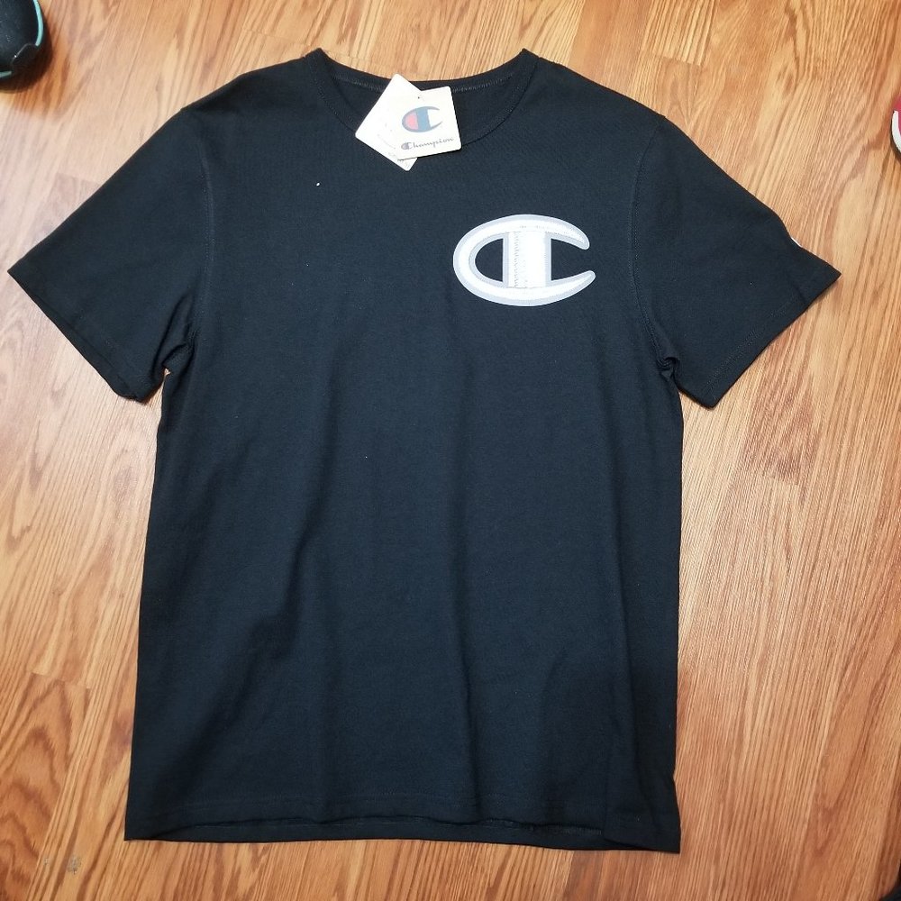 Champion Heritage T-Shirt Black Grey Silver LIFE - Picture 2 of 6